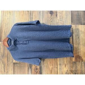 Faherty Polo Shirt, Blue Textured ‘Cloud Cotton’